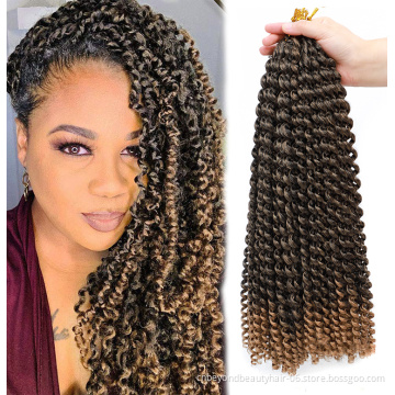 Passion Spring Twists Synthetic Crotchet Hair Extensions Ombre Crochet Braids Fiber Pre Looped Fluffy Twists Braiding Hair